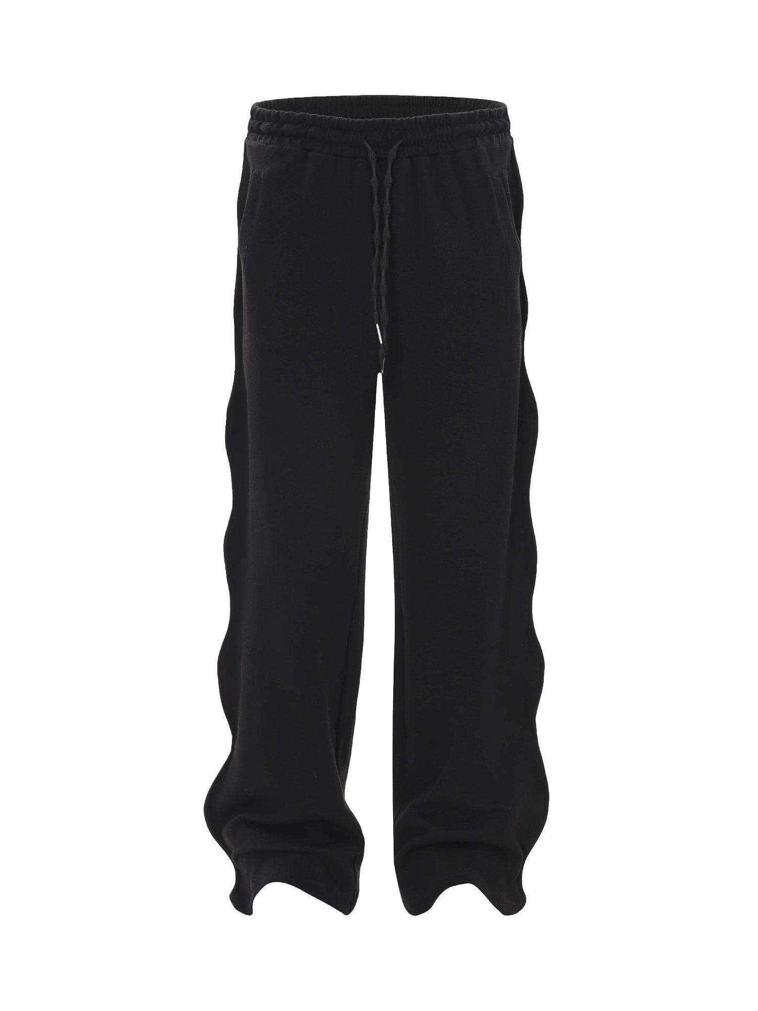 High Street Solid Color Simple Twisted Cuffed Casual Sweatpants - 2180 - tntwear1