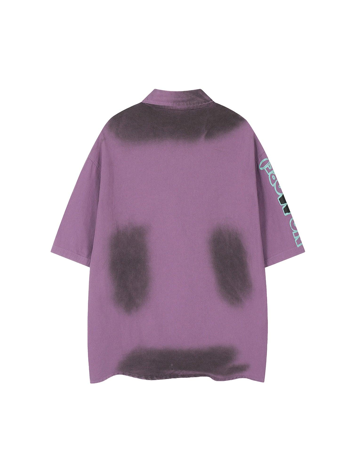 Tntwear Retro Spray Paint Letter Print Shirt