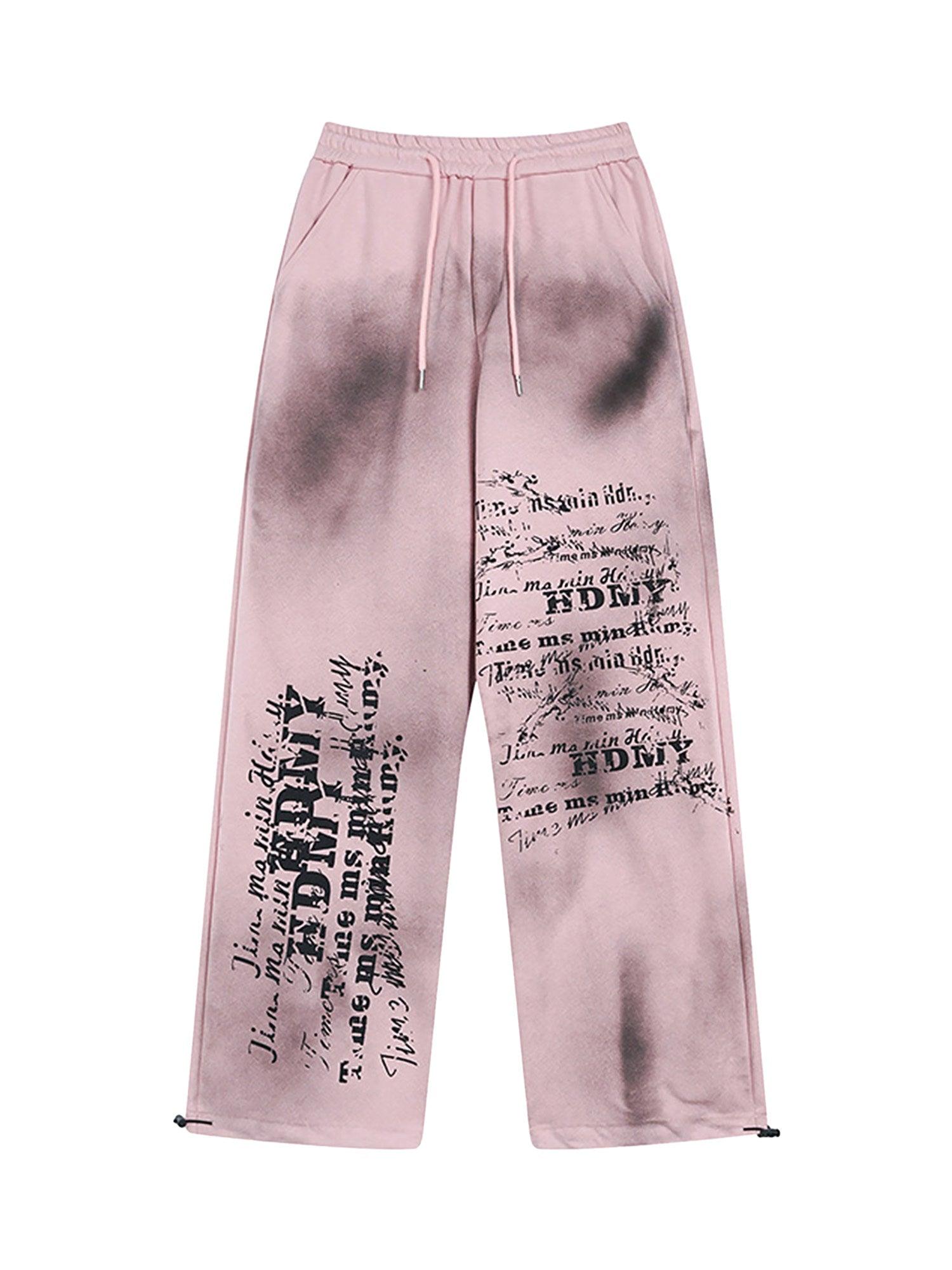 High Street Spray Printed Casual Sweatpants - tntwear1