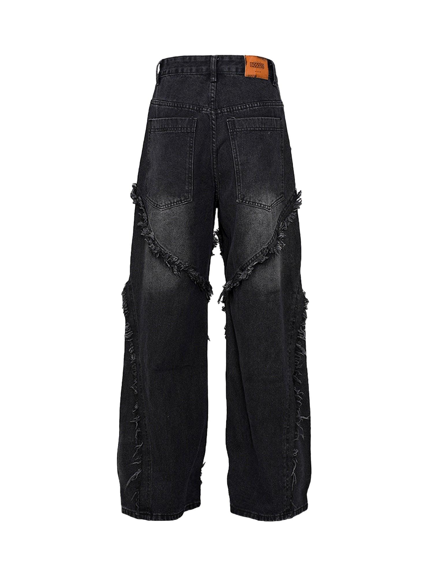 Tntwear High Street Hip Hop Washed Distressed Jeans - 2069 - tntwear1