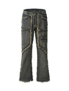 Tntwear Old Raw Hem Straight Leg Micro Flare Jeans - 1960 - tntwear1