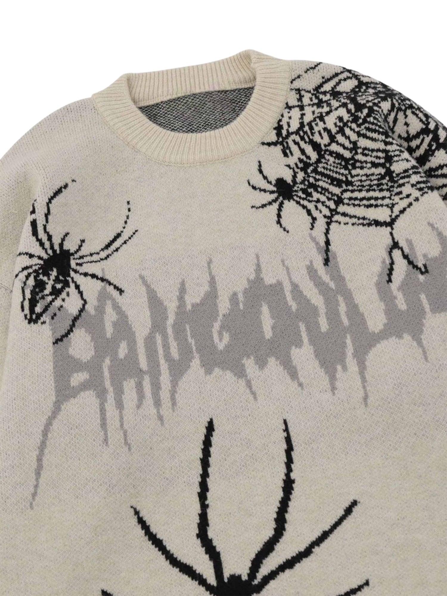 Tntwear High Street Spider Web Jacquard Sweater - 1976 - tntwear1