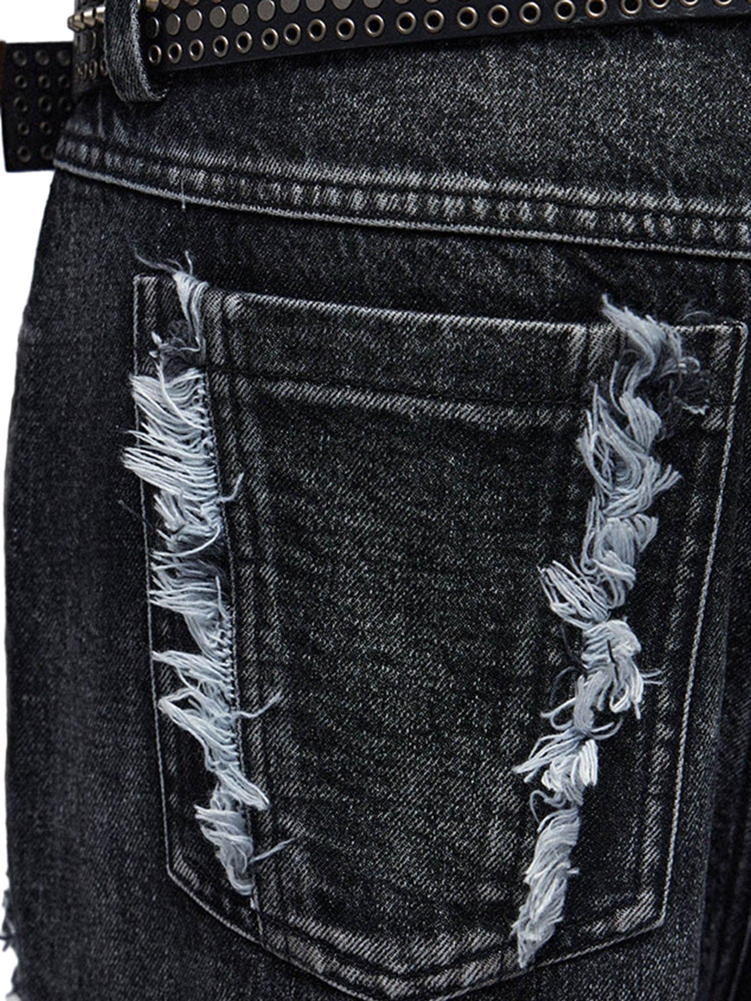 Retro Multi-Pull Washed Distressed Tassel Jeans - 2097 - tntwear1