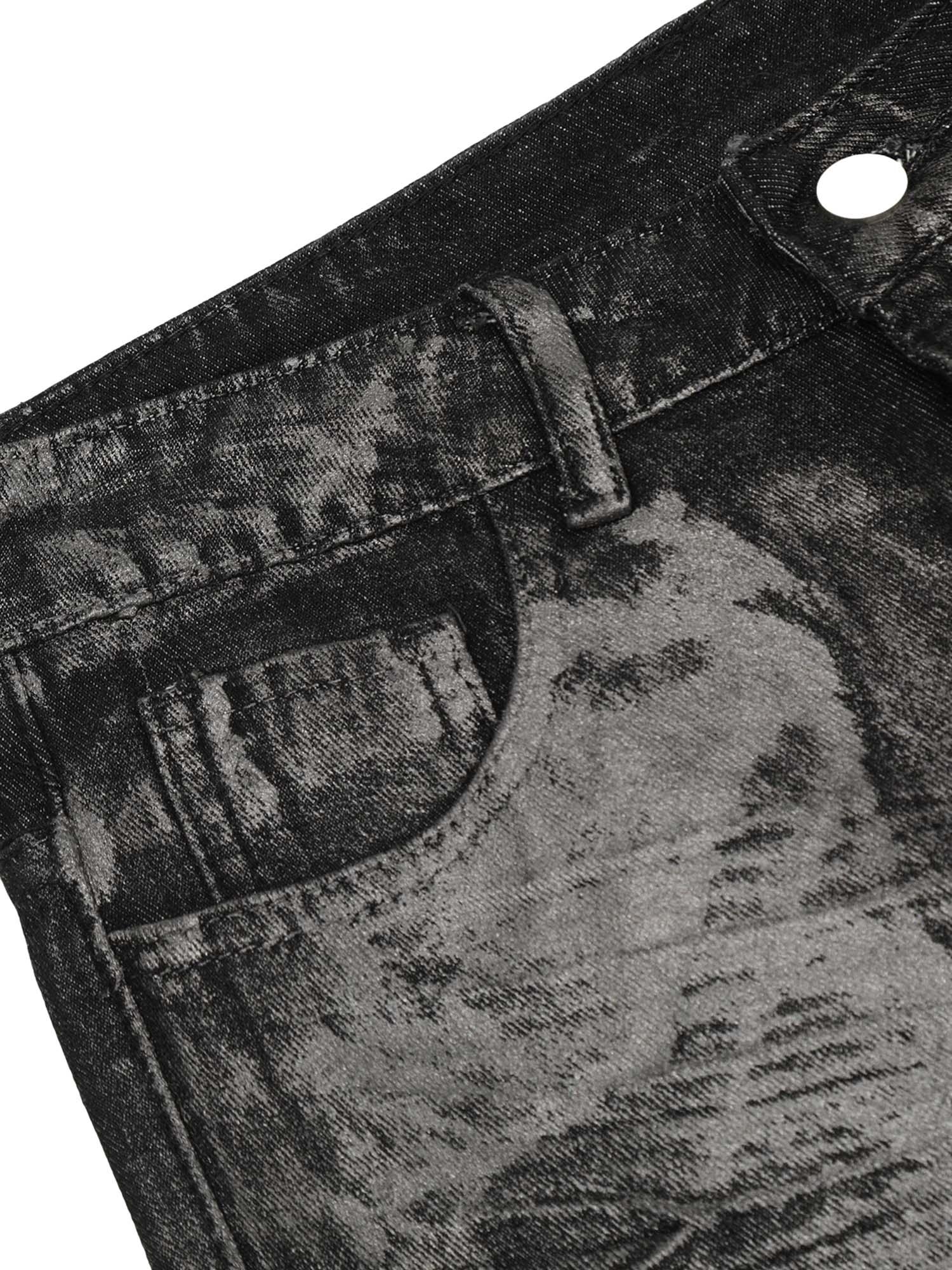 Tntwear Heavy Washed Ink Splash Graffiti Hip-Hop Jeans - tntwear1