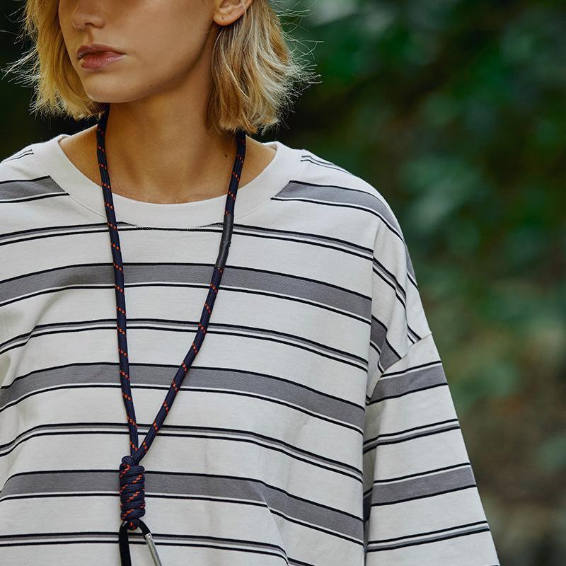 Loose Striped Contrast Color T-shirt - tntwear1