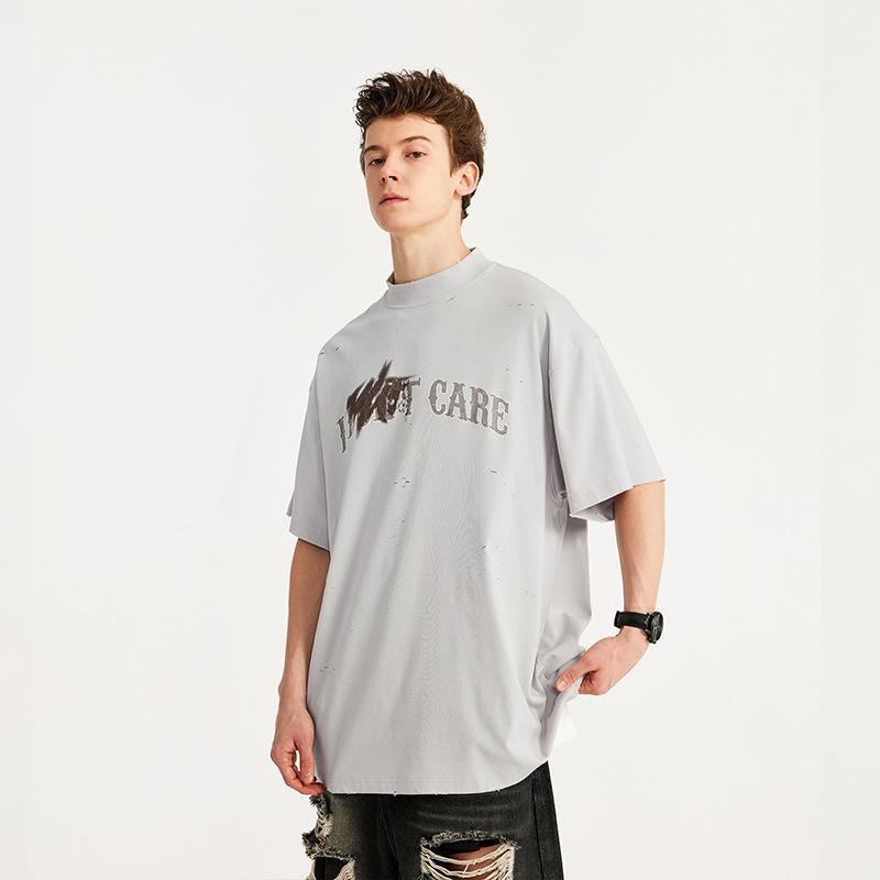 I Don't Care High-neck T-shirt - tntwear1