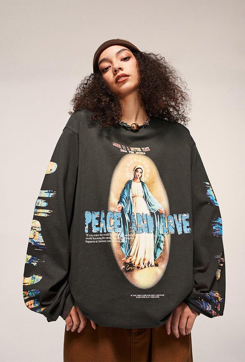 Virgin Mary Long-sleeved T-shirt - tntwear1