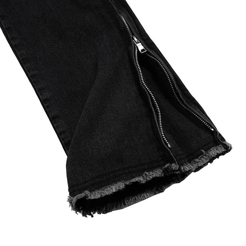 Edgy Black Flared Jeans - tntwear1