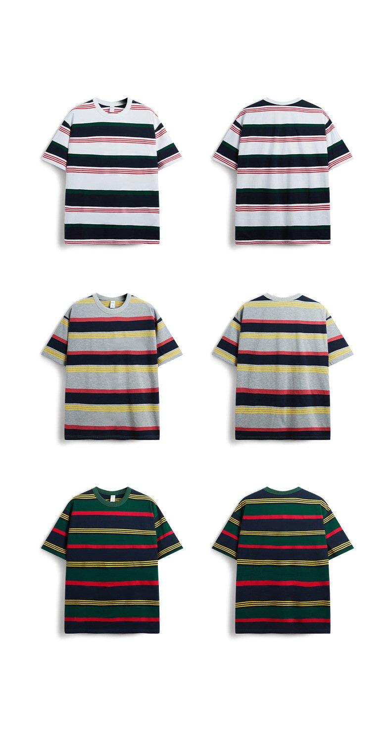 Loose Striped Contrast T-shirt - tntwear1