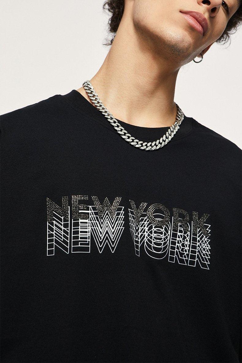 Diamond New York Letter Print T-shirt - tntwear1