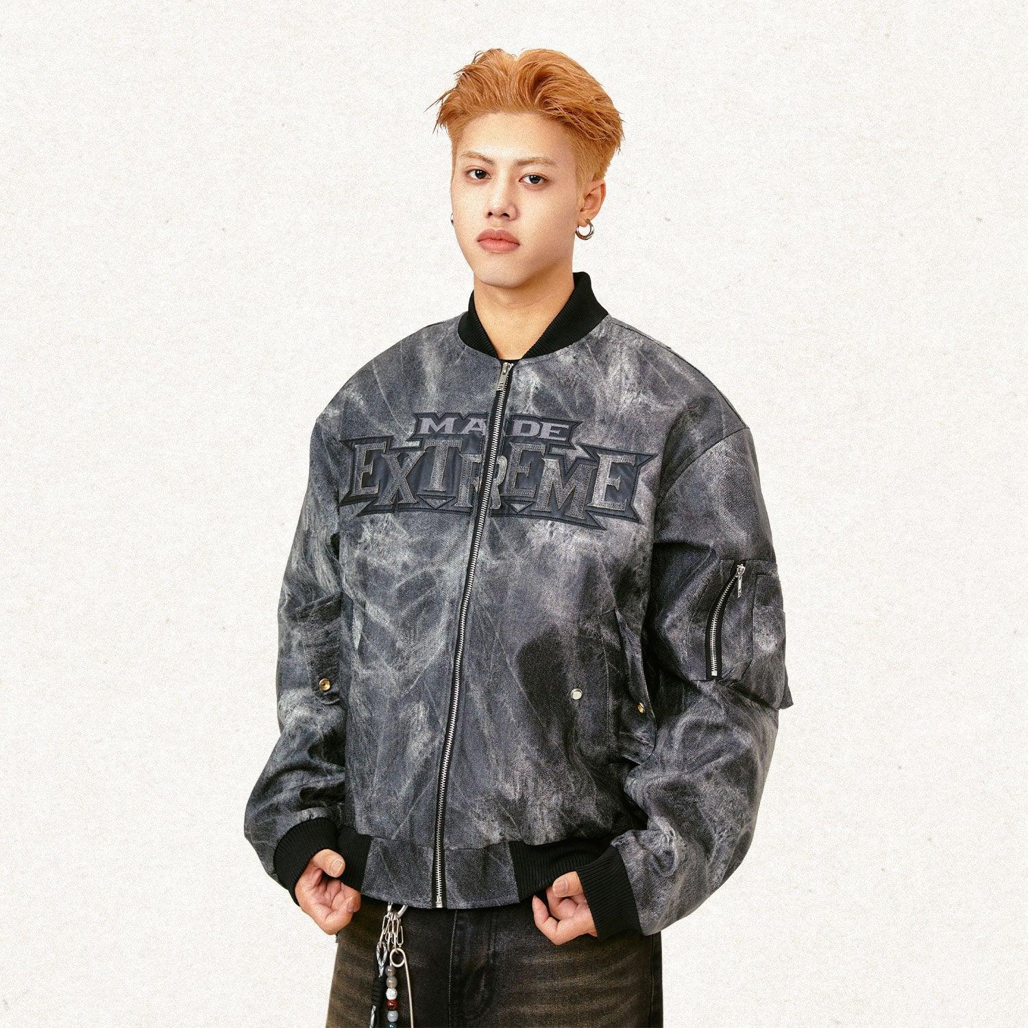 Loose Washed Embroidered Jacket - tntwear1