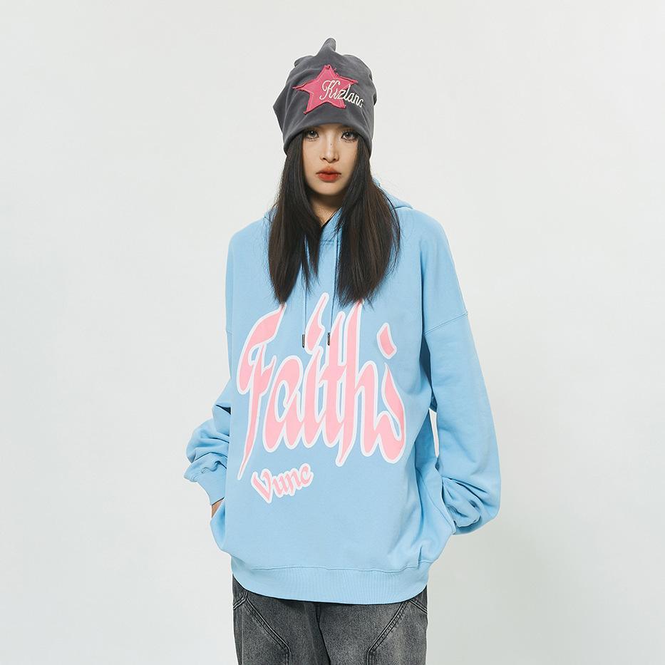 "Faith's" Letter Print Loose Hoodie - tntwear1