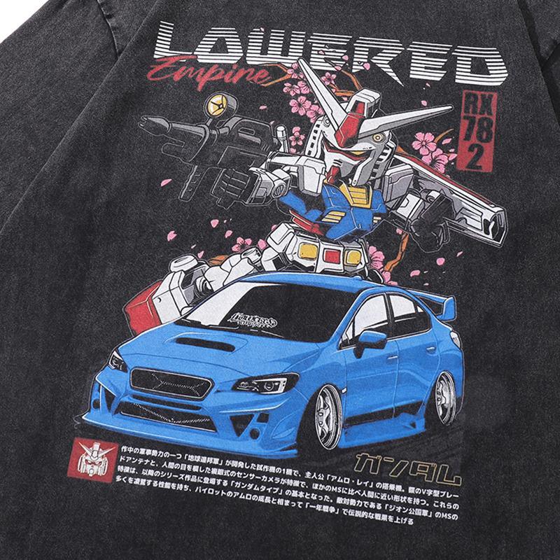 Vintage Anime Robot Printed T-shirt - tntwear1