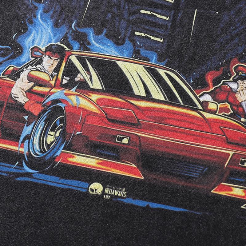 Street Fighter Car Print T-shirt - tntwear1