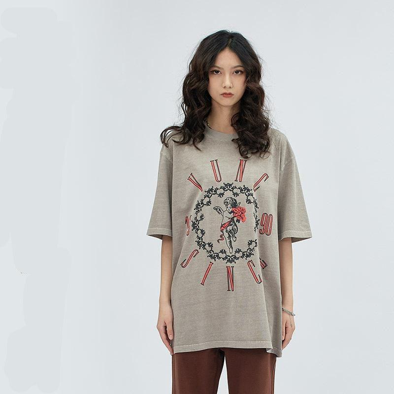 Y2k Peace Flower Printed T-shirt - tntwear1