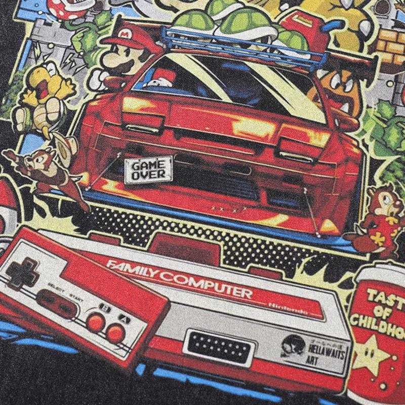 Loose Mario Car Print T-shirt - tntwear1