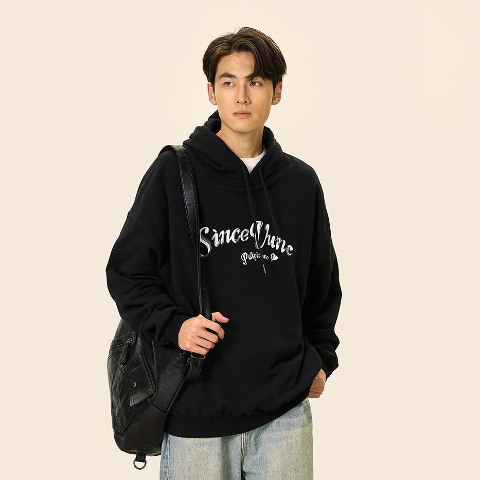 Loose Cursive Love Heart Hoodie - tntwear1