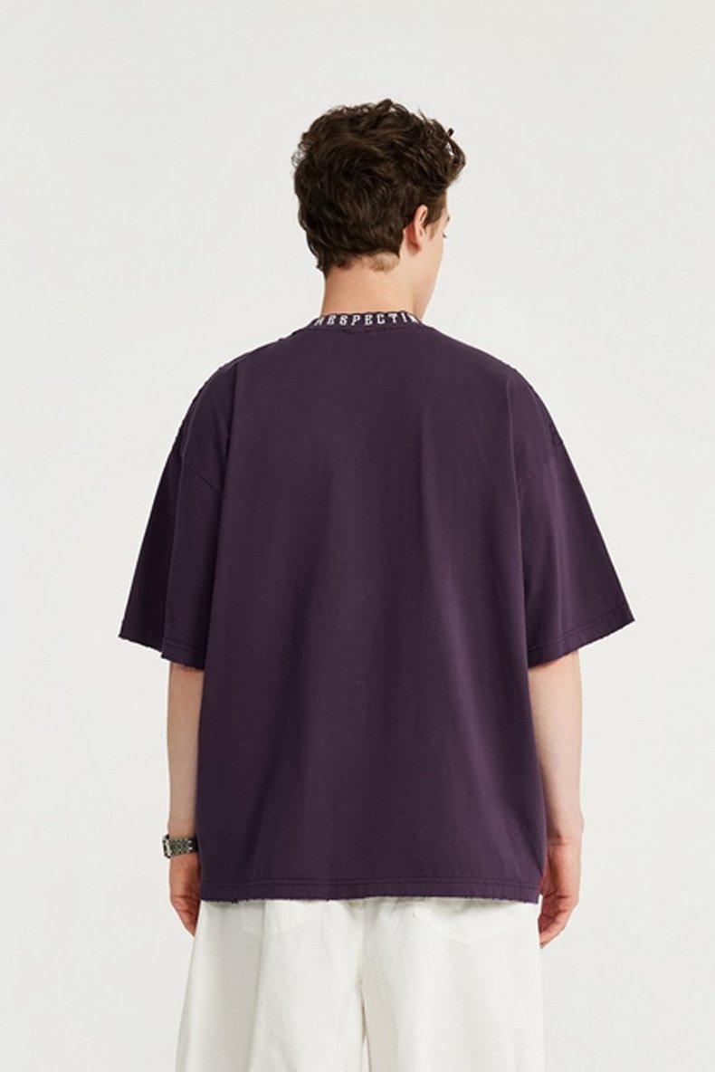 High-neck Respecting Solid Loose T-shirt - tntwear1