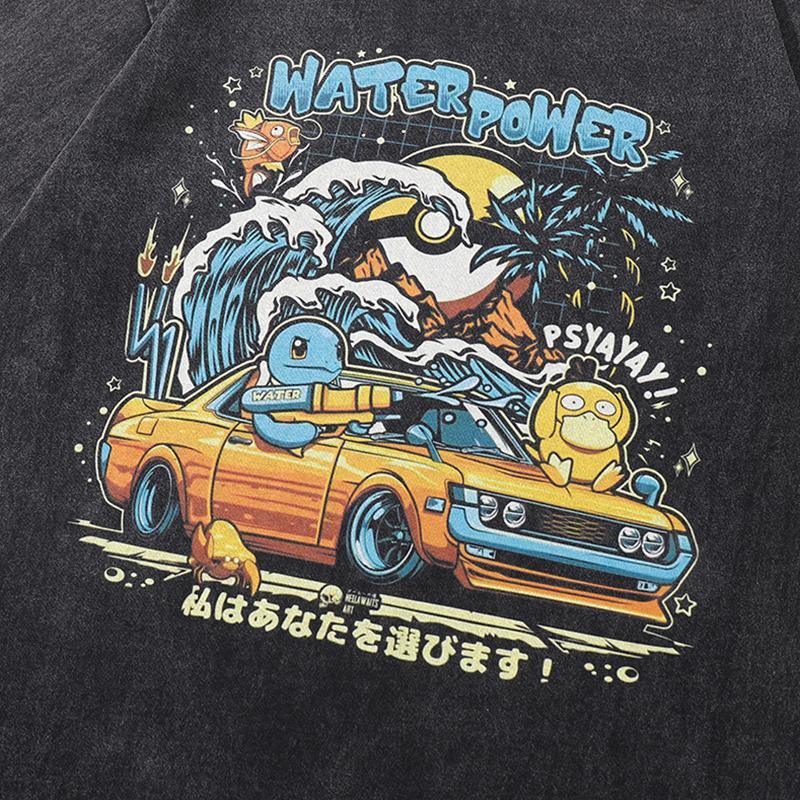 Washed Water Power Printed T-Shirt - tntwear1