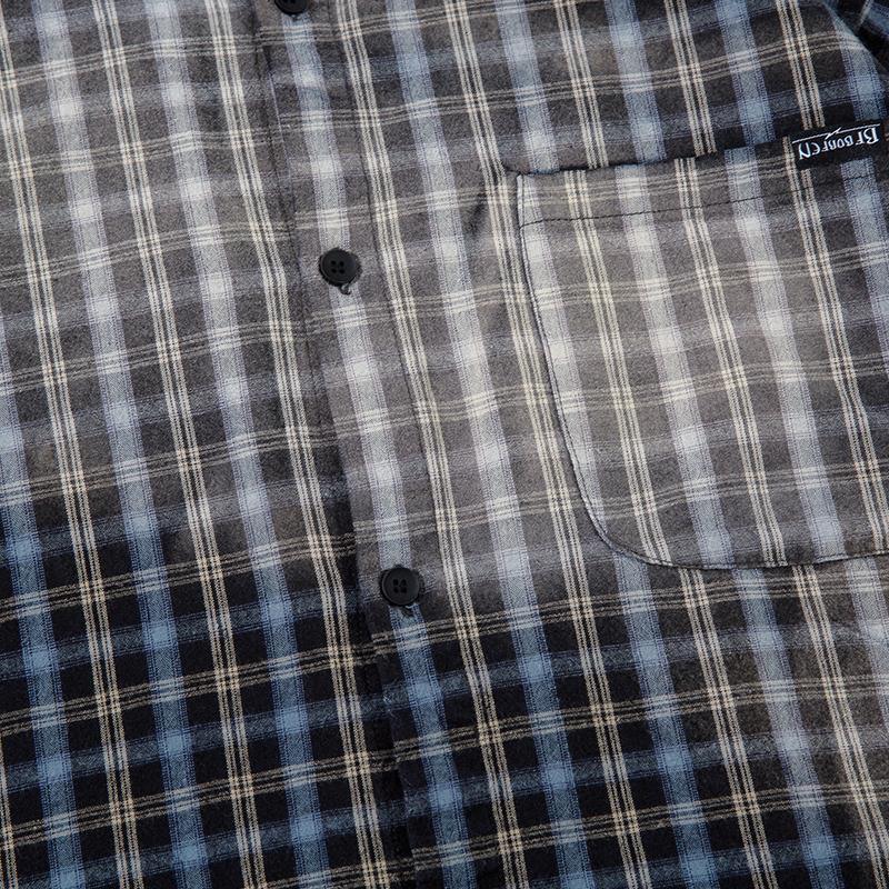 Plaid Polo Loose Shirt - tntwear1