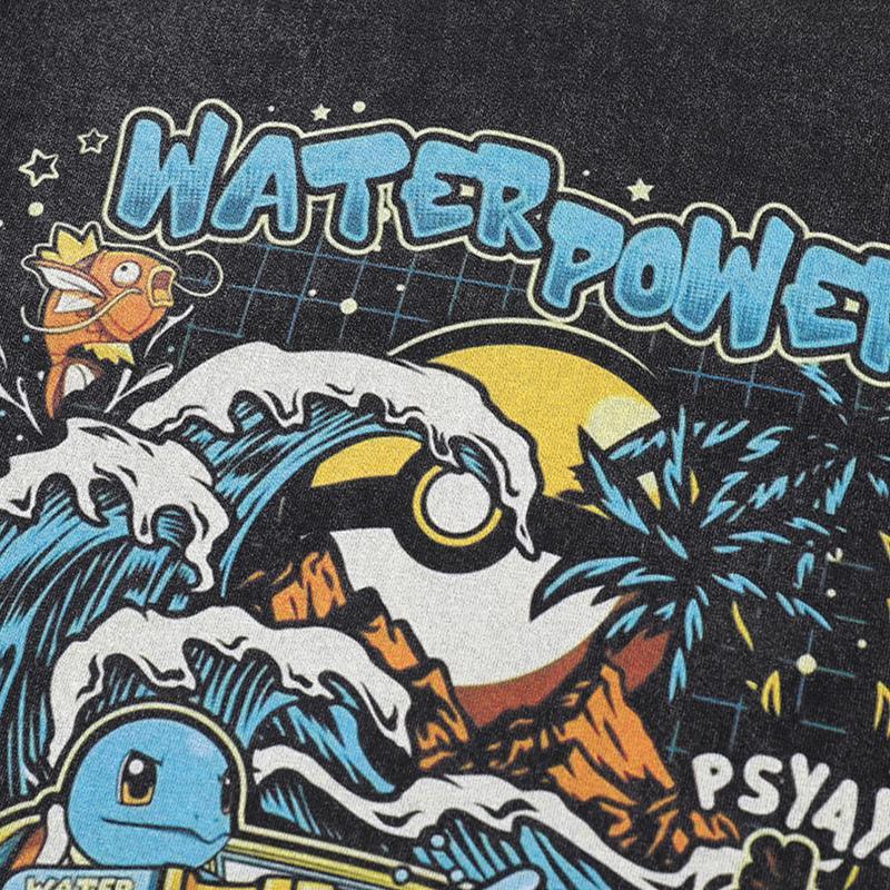 Washed Water Power Printed T-Shirt - tntwear1