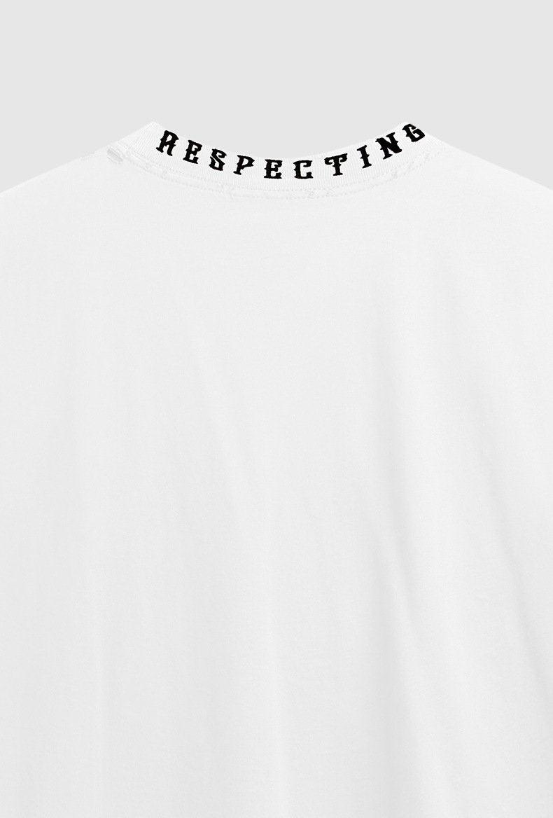 High-neck Respecting Solid Loose T-shirt - tntwear1