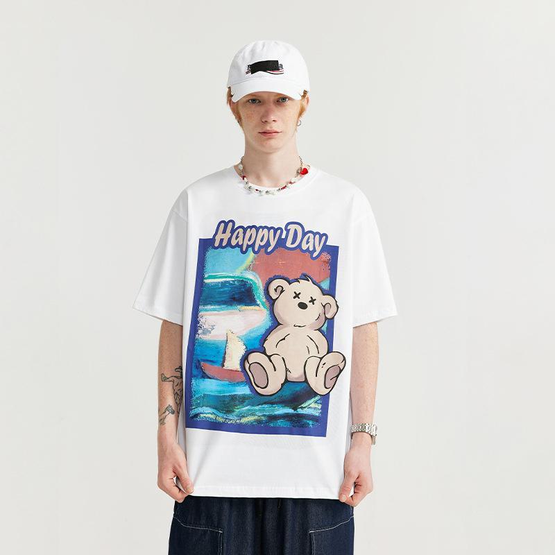 Happy Day Bear Printed T-shirt - tntwear1