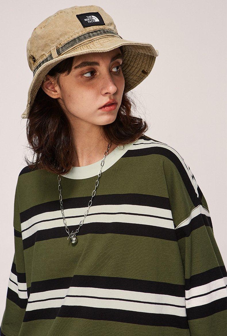 Loose Retro Striped T-shirt - tntwear1