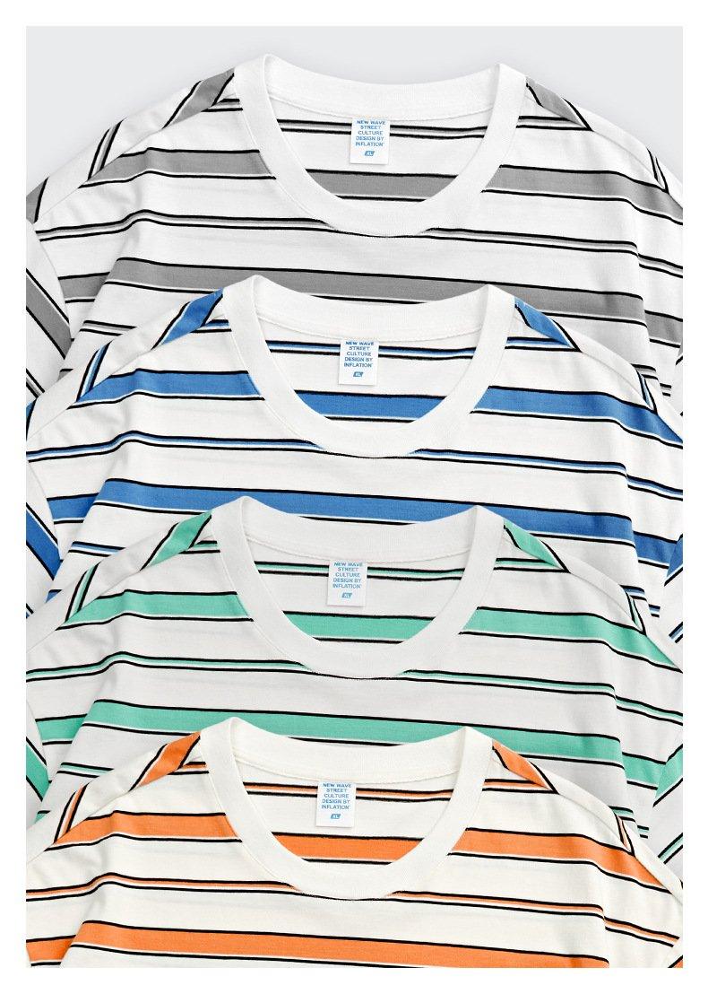 Loose Striped Contrast Color T-shirt - tntwear1