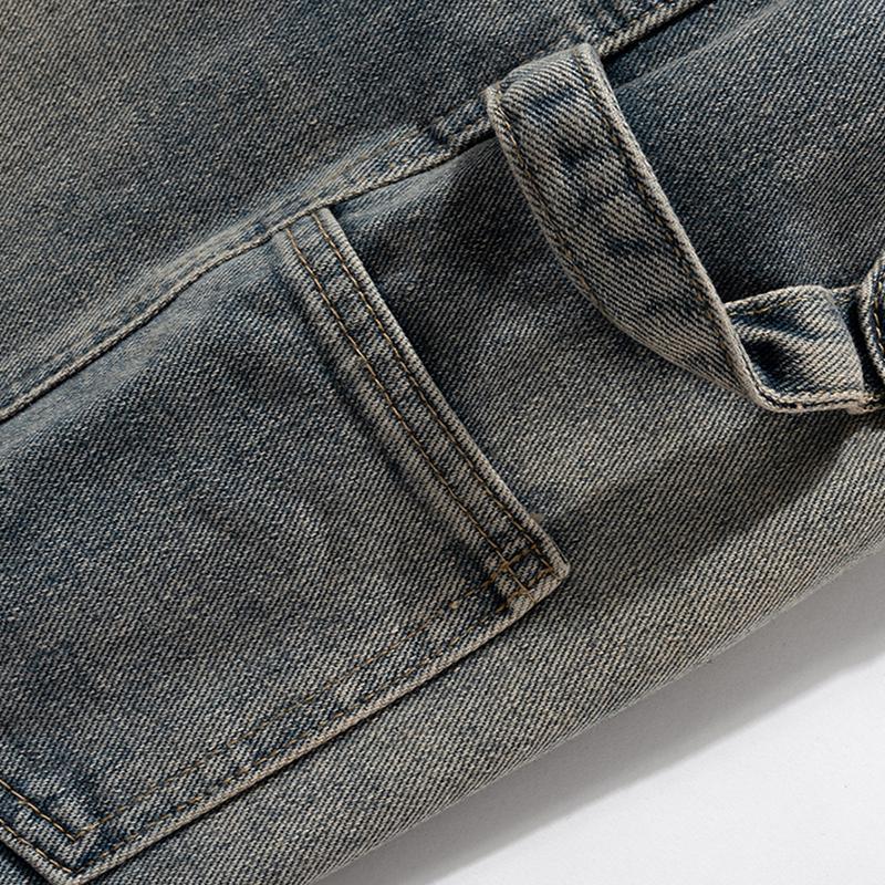 Vintage Washed Straight-Leg Denim Jeans - tntwear1