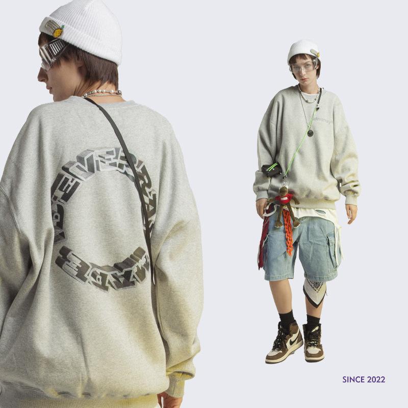 Loose Letter Printed Sweatshirt - tntwear1