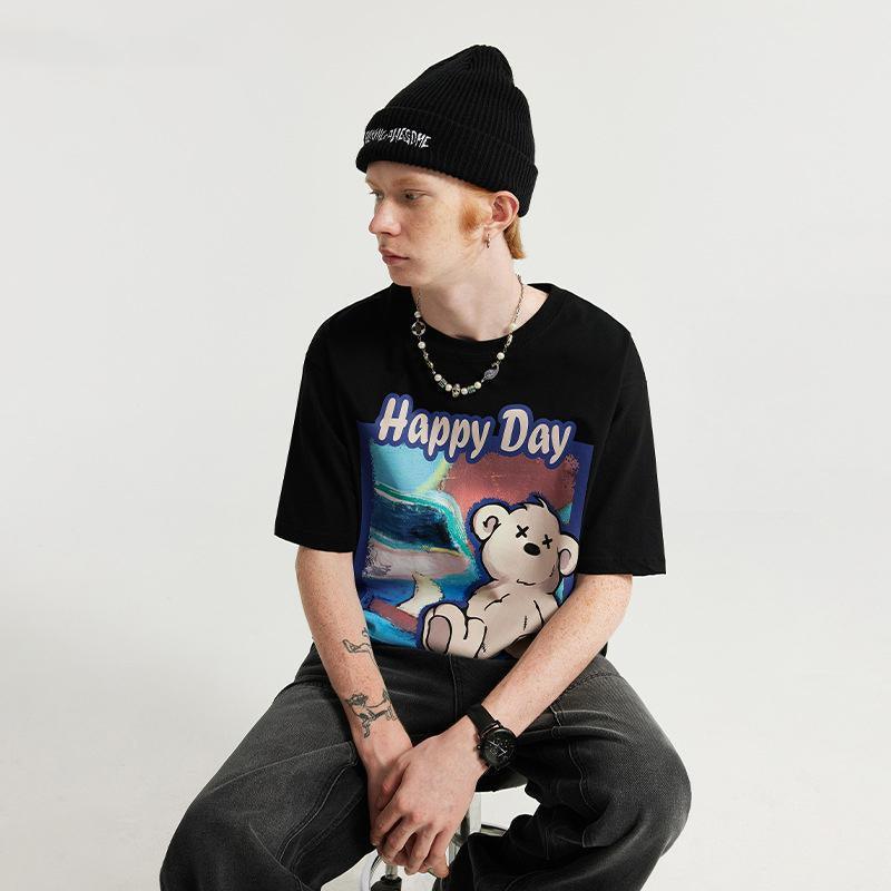 Happy Day Bear Printed T-shirt - tntwear1