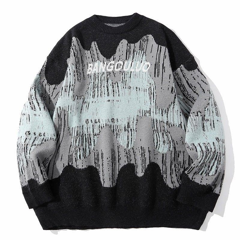 Knitted Sweater Wave Patterned - tntwear1