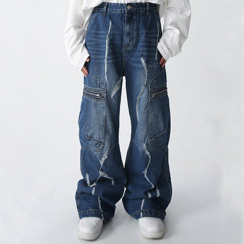 1984 American Style Ripped Cargo Jeans - tntwear1