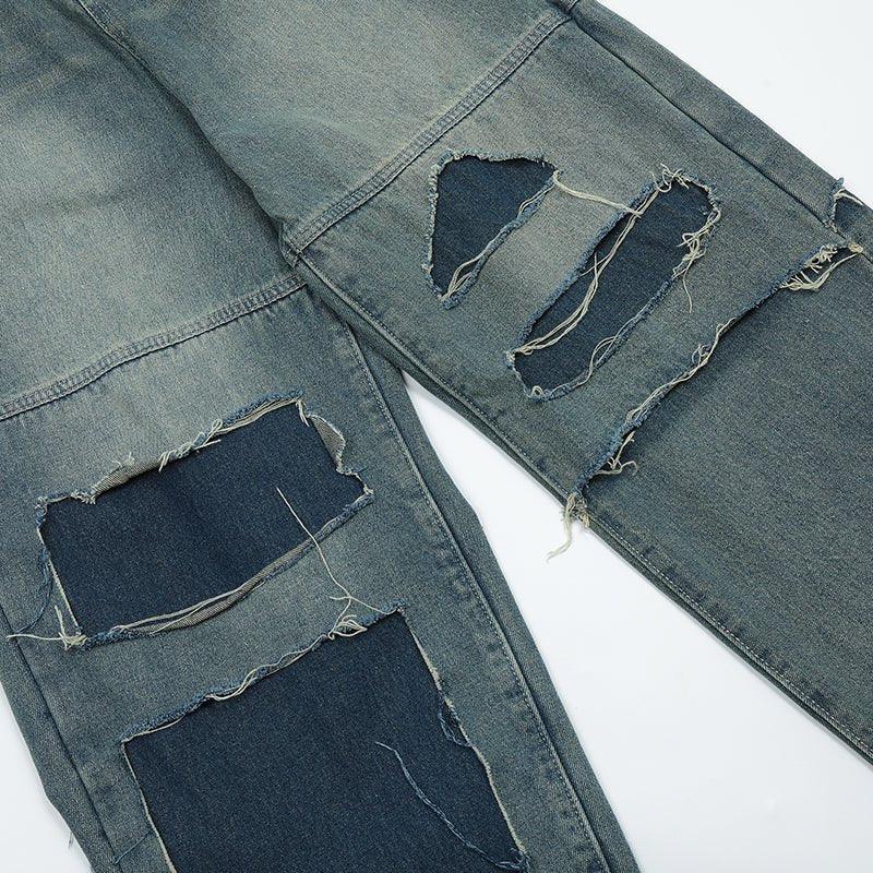 1984 Distressed Jeans Contrast Patches - tntwear1