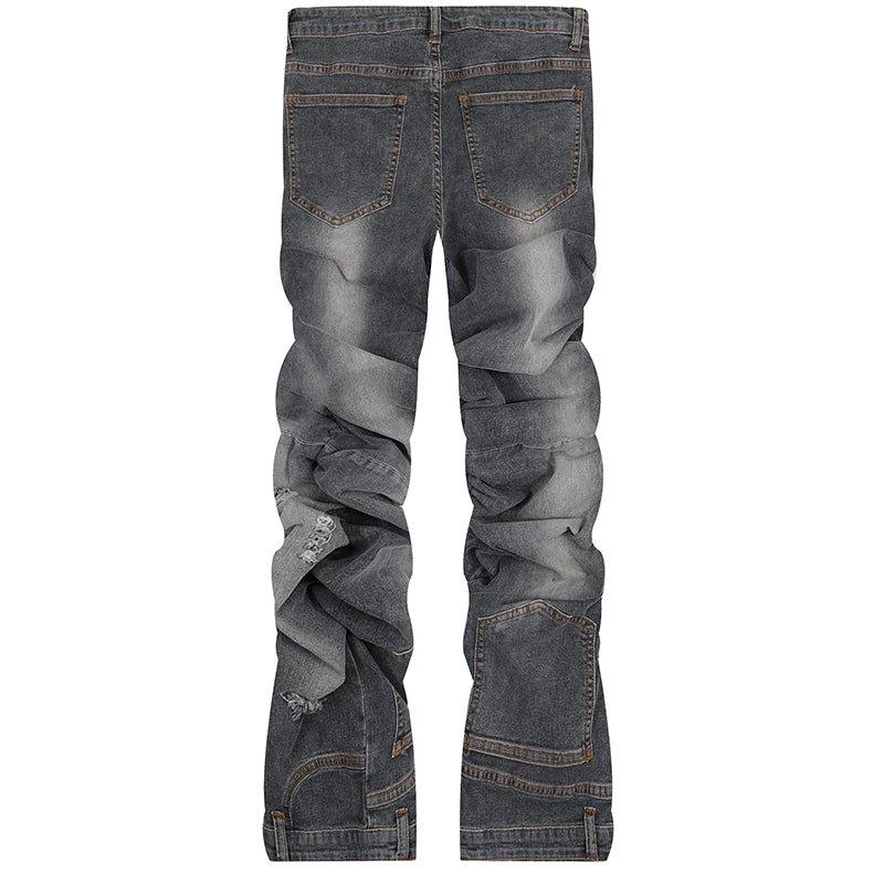 1984 Hip Hop Style Jeans Ripped Folds - tntwear1