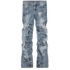 1984 Hip Hop Style Jeans Ripped Folds - tntwear1