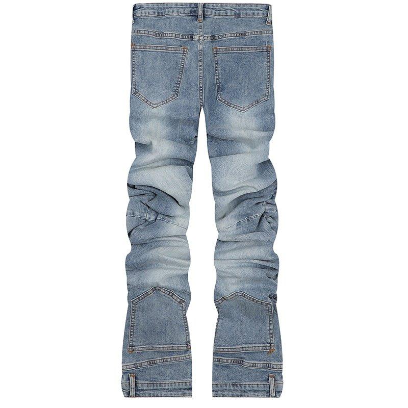 1984 Hip Hop Style Jeans Ripped Folds - tntwear1