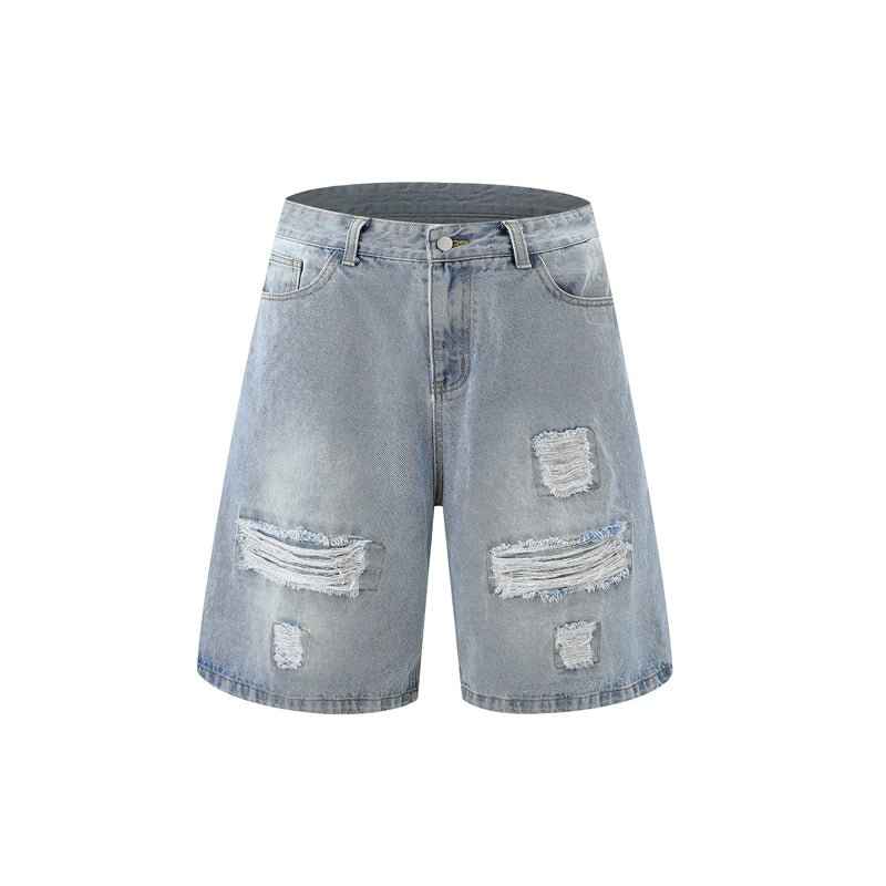 Light Blue Raw Edge Urban Shorts