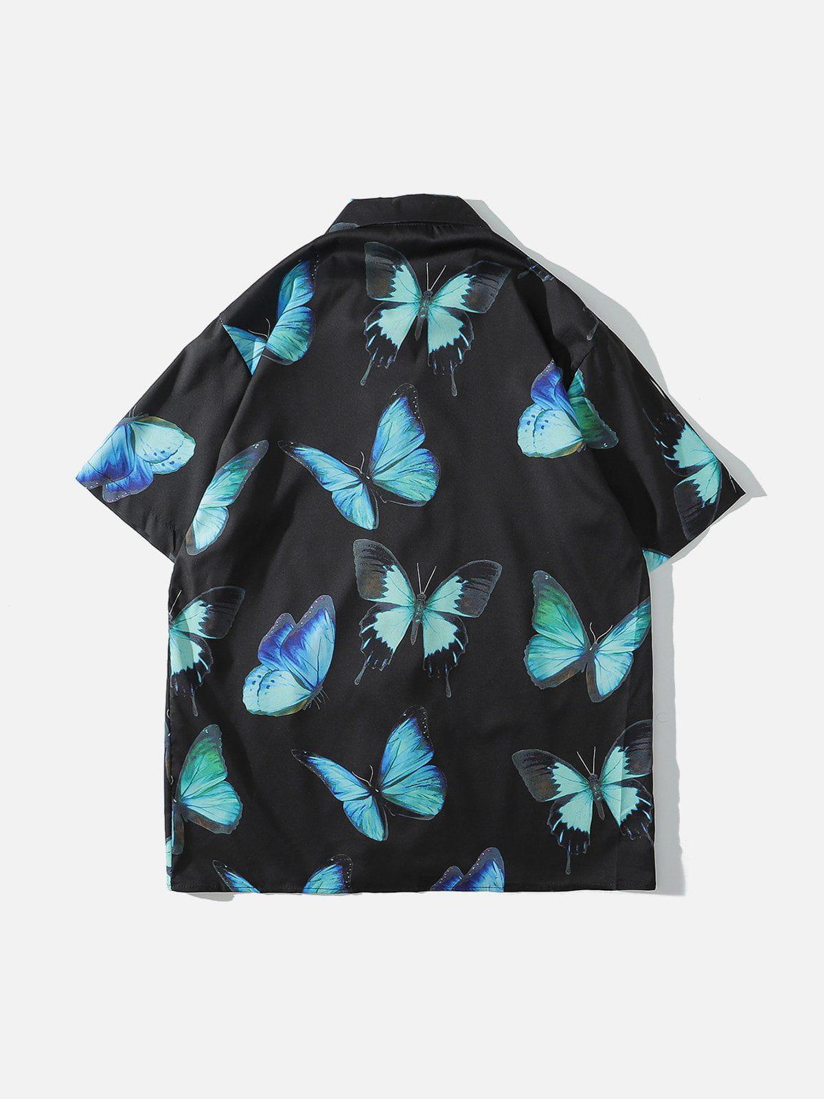 Tntwear® - Butterfly Print Short Sleeve Shirt - tntwear1