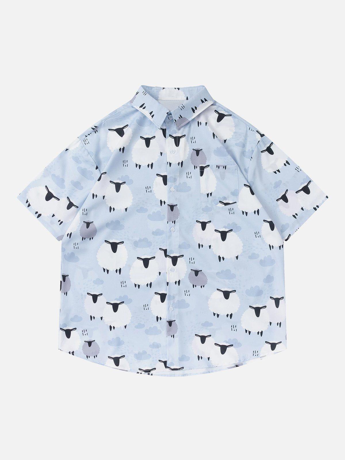 Tntwear® - Doodle Lamb Short Sleeve Shirt - tntwear1