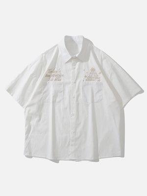 Tntwear® - Embroidery Beer Short Sleeve Shirt - tntwear1