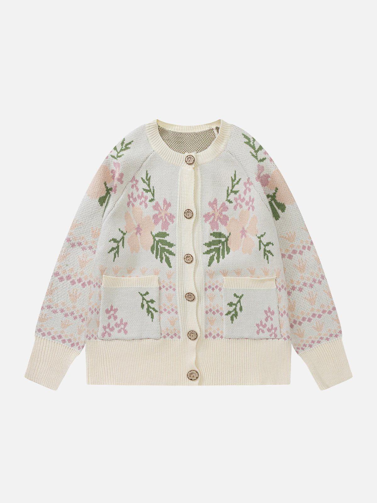 Tntwear® - Embroidery Patchwork Cardigan - tntwear1