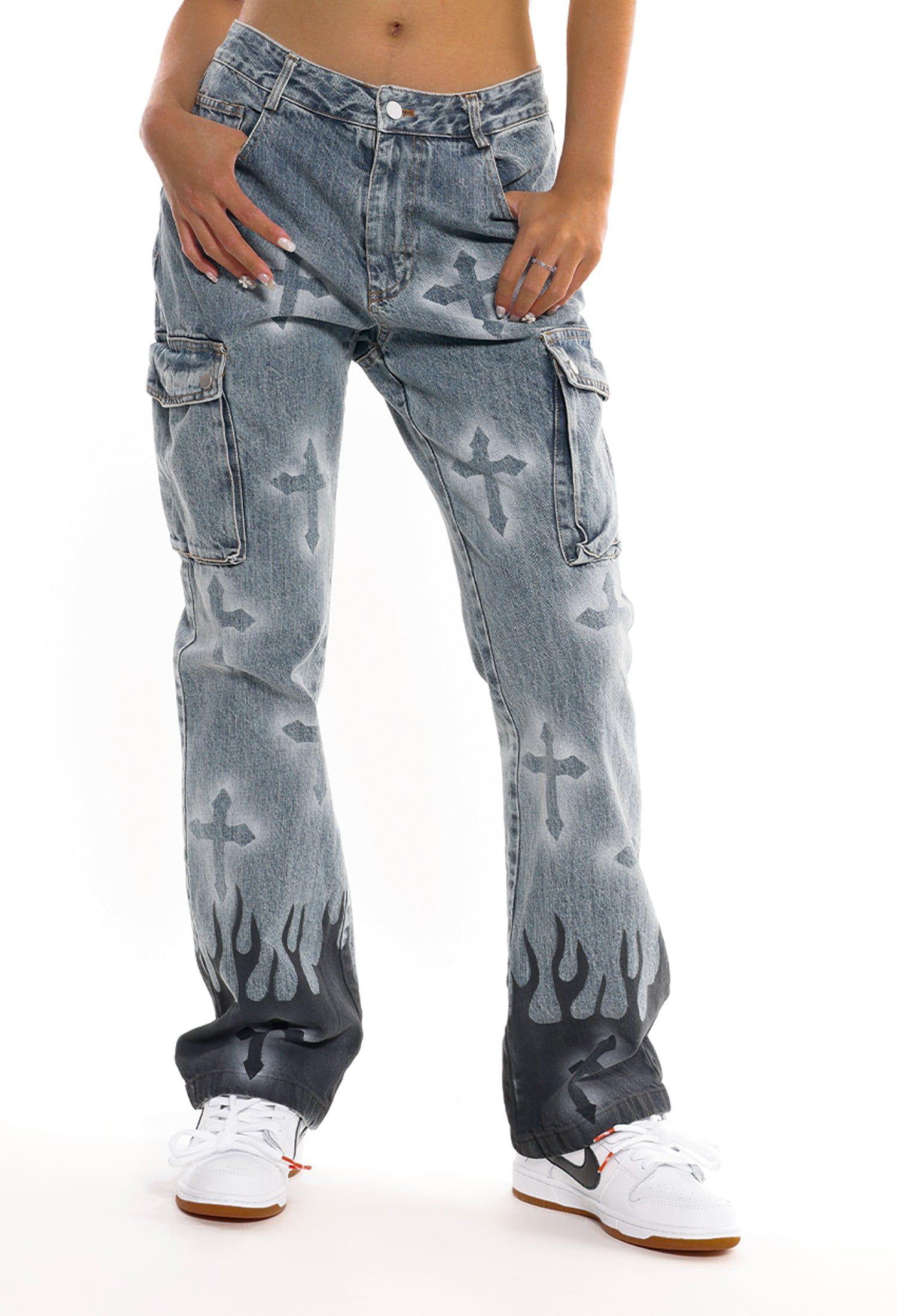 Tntwear® - Flame & Cross Vibe Slim Jeans - tntwear1