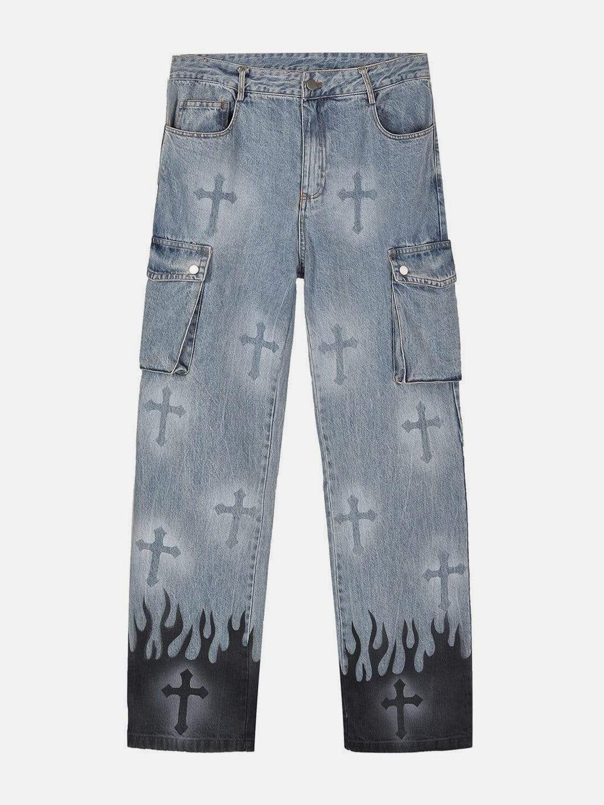 Tntwear® - Flame & Cross Vibe Slim Jeans - tntwear1