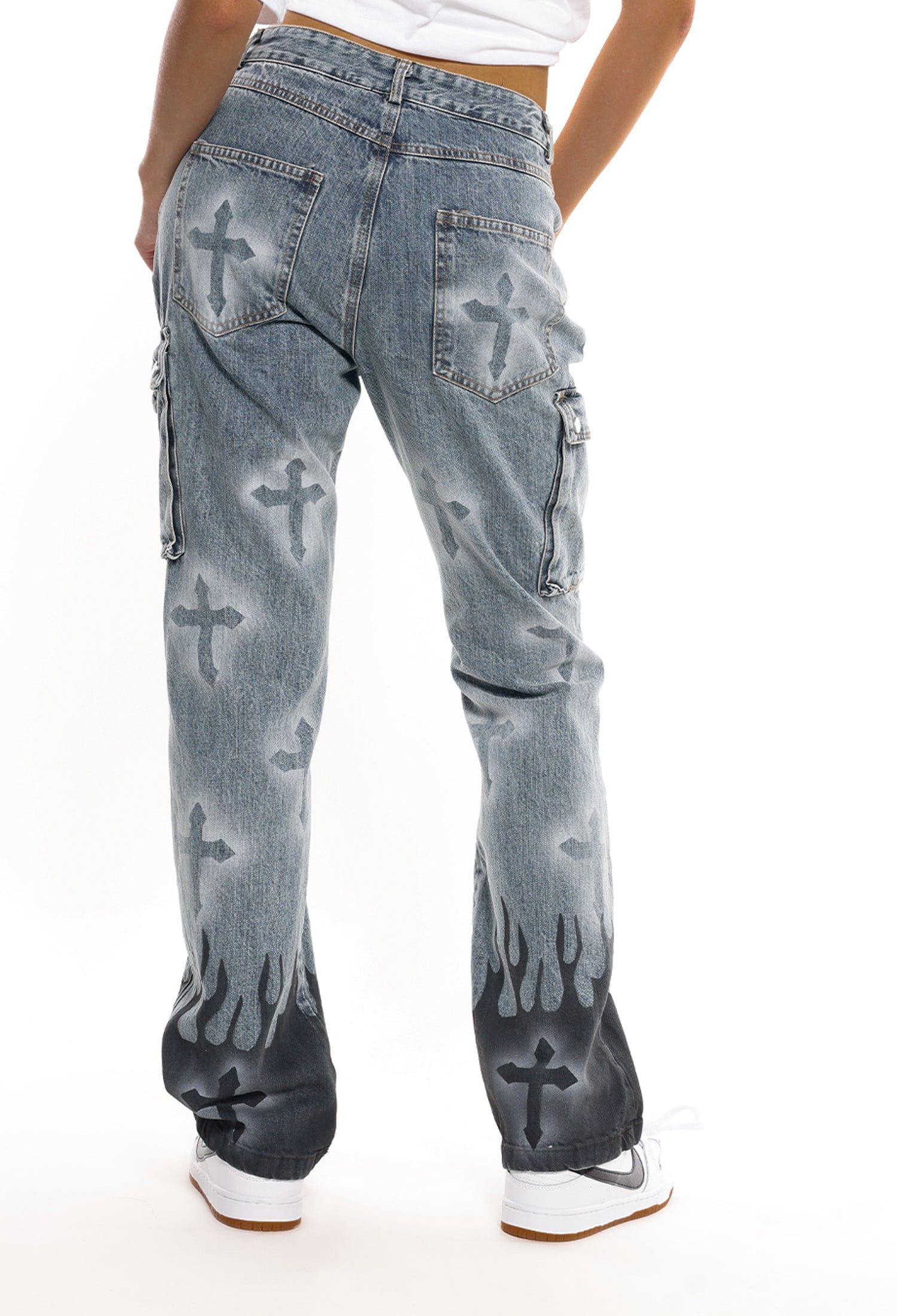 Tntwear® - Flame & Cross Vibe Slim Jeans - tntwear1