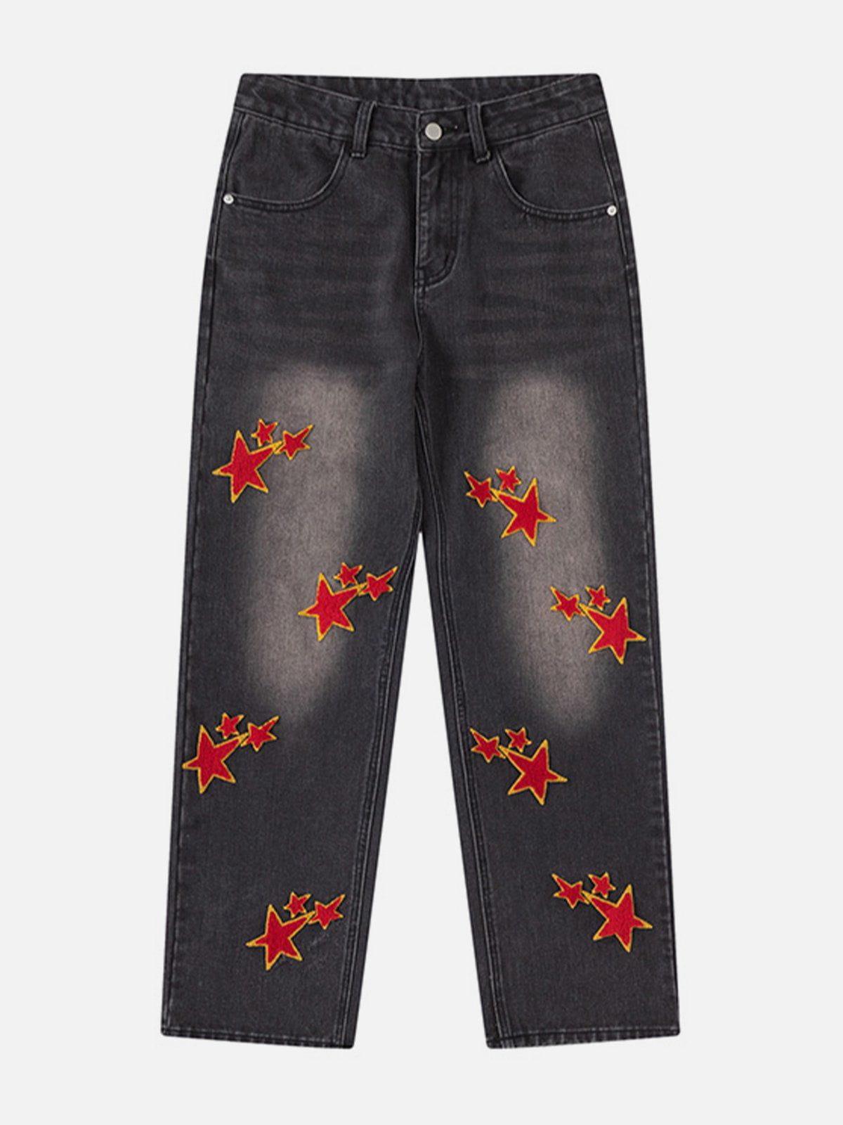 Tntwear® - Flocked Star Jeans - tntwear1