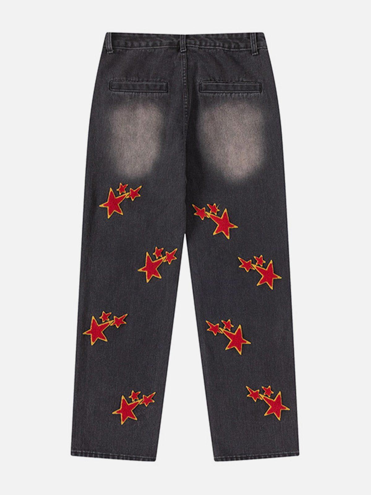 Tntwear® - Flocked Star Jeans - tntwear1