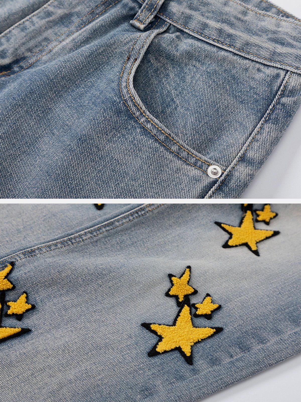 Tntwear® - Flocked Star Jeans - tntwear1