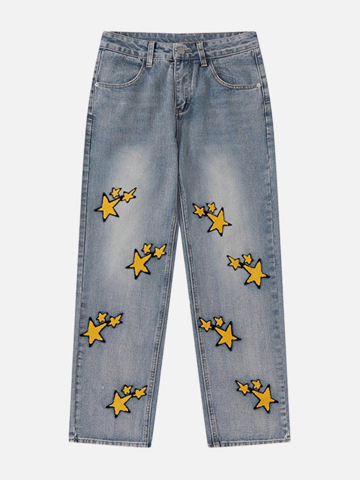 Tntwear® - Flocked Star Jeans - tntwear1